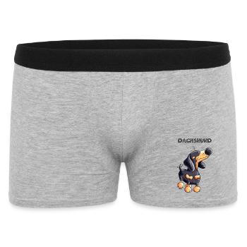 Knuffiger Dackel - Männer Boxer Shorts - Grau meliert - Vorne