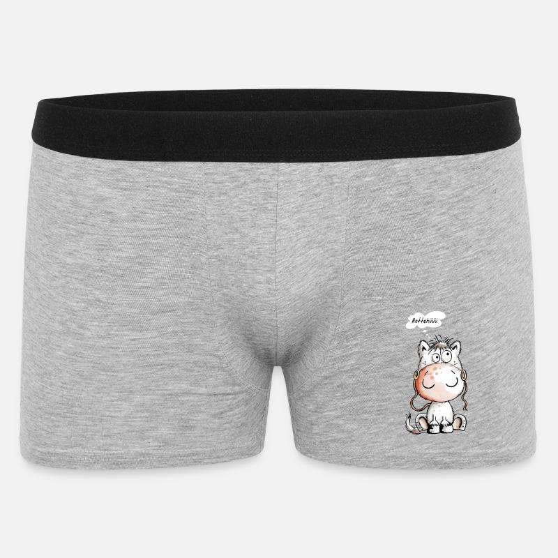 Knuffiges Hottehüüü Pferdchen - Pferd - Comic - Männer Boxer Shorts - Grau meliert