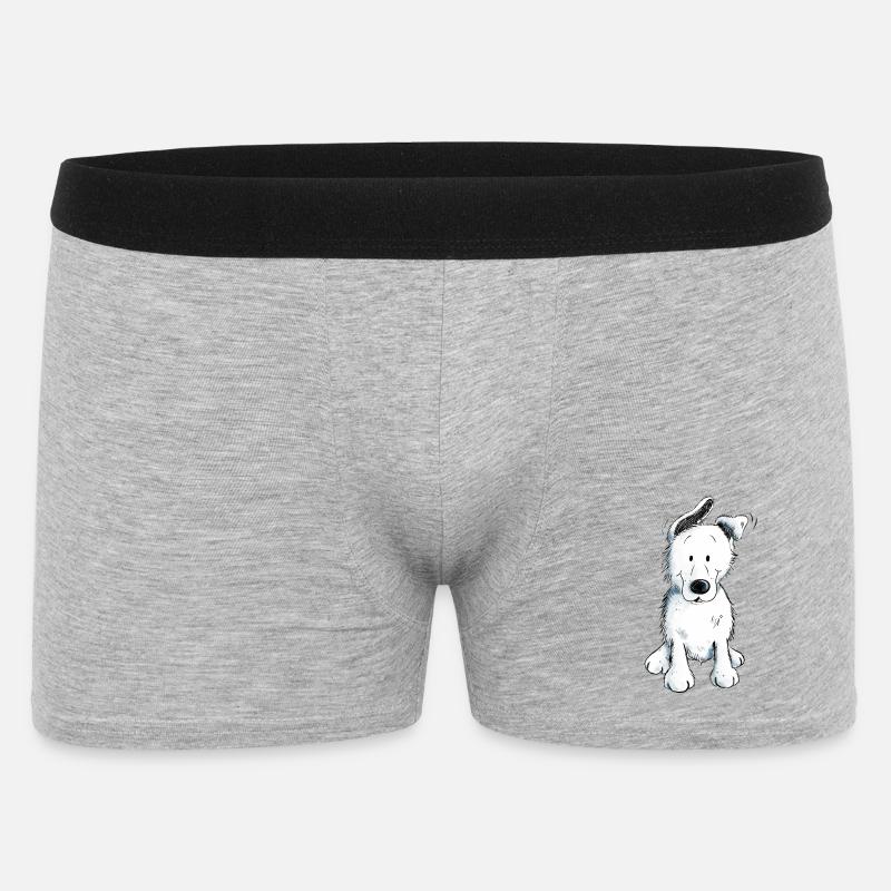 Weißer Schäferhund | Schweizer Schäferhund - Männer Boxer Shorts - Grau meliert