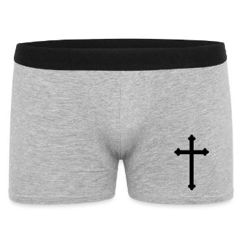 Cross as shadow image - Men's Boxer Shorts - heather grey - Front