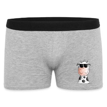 Cool cow with glasses I cow with sunglasses - Men's Boxer Shorts - heather grey - Front