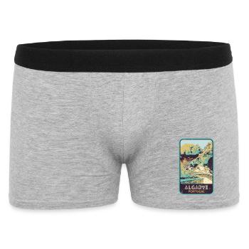 Retro badge, Algarve Portugal, beach summer sun - Men's Boxer Shorts - heather grey - Front