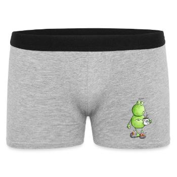 Tired morning grouch frog I overslept I coffee - Men's Boxer Shorts - heather grey - Front