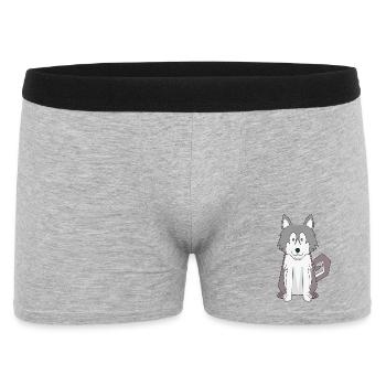 Dog Cartoon Amazing Siberian Husky - Men's Boxer Shorts - heather grey - Front