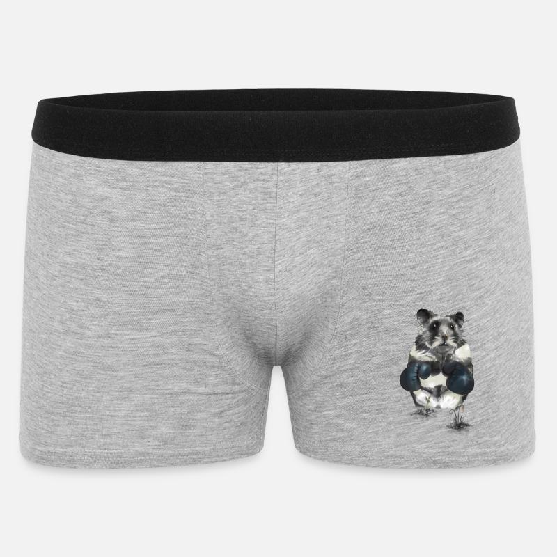 Kampfgeist Hamster im Boxring - Männer Boxer Shorts - Grau meliert