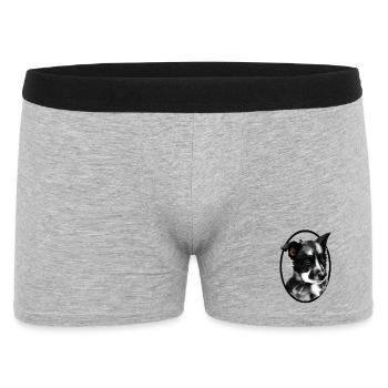 Schwarz-weißer Arbeitshund-Schäferhund - Männer Boxer Shorts - Grau meliert - Vorne