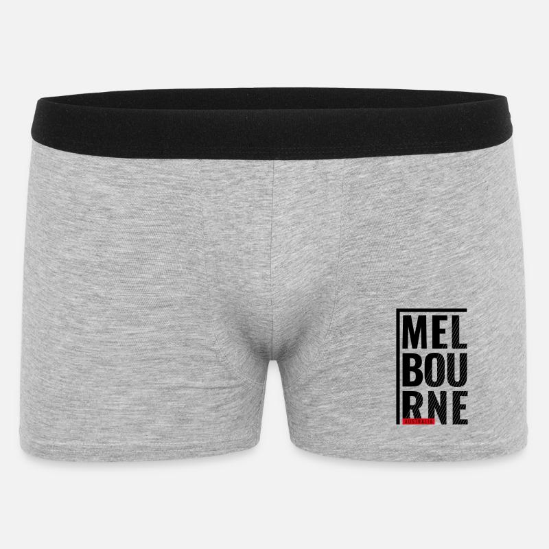 Melbourne Australien Typografie Design - Männer Boxer Shorts - Grau meliert