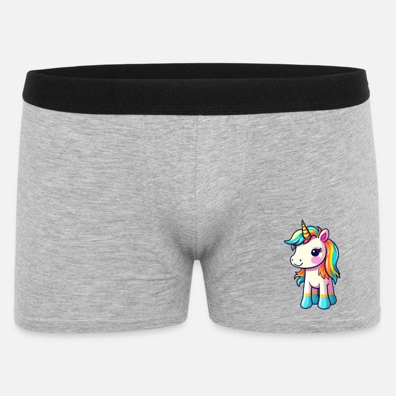 Einhorn-Pride-Design | Einhorn | Regenbogen - Männer Boxer Shorts - Grau meliert