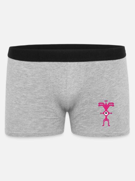 ElectroParty Impression Psyclops Magenta Violette White - Boxer Homme - gris chiné