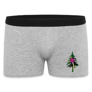 Christmas Tree or Christmas Tree & Gift Bow - Men's Boxer Shorts - heather grey - Front