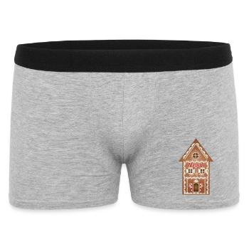 large decorated gingerbread house for christmas - Men's Boxer Shorts - heather grey - Front