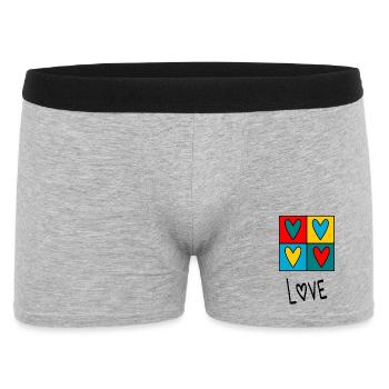 VALENTINSTAG. Junggesellinnenabschied. ICH LIEBE DICH. ICH LIEBE DICH. LIEBE - Männer Boxer Shorts - Grau meliert - Vorne