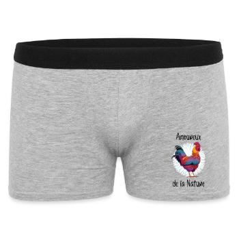 Amoureux de la Nature - Poule - Coq - Boxer Homme - gris chiné - Devant