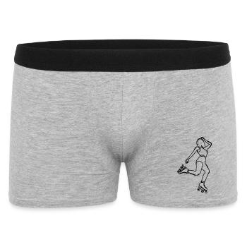 Rollschuh Mädchen - Männer Boxer Shorts - Grau meliert - Vorne