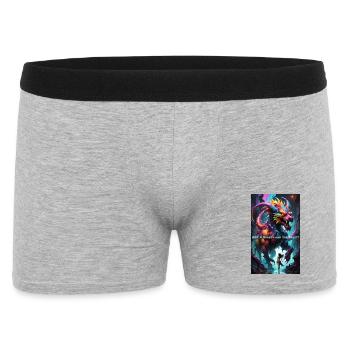 Fabuleux motif de dragon 👹 avec des couleurs néon - Boxer Homme - gris chiné - Devant