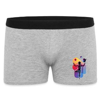 Meditating Astronaut Zen Yoga Planet - Männer Boxer Shorts - Grau meliert - Vorne