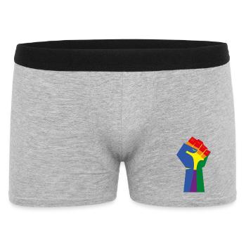 The Raised Fist (Rainbow Colors) - Men's Boxer Shorts - heather grey - Front