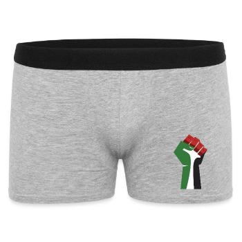 The Raised Fist (Green, White, Black, Red) - Men's Boxer Shorts - heather grey - Front