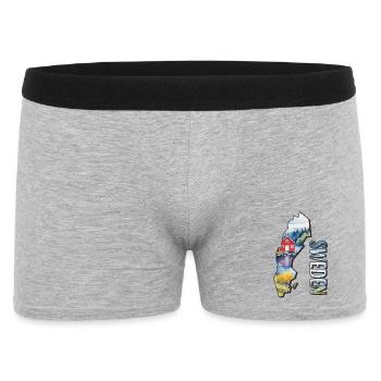 Aquarell Landkarte Schweden - Männer Boxer Shorts - Grau meliert - Vorne
