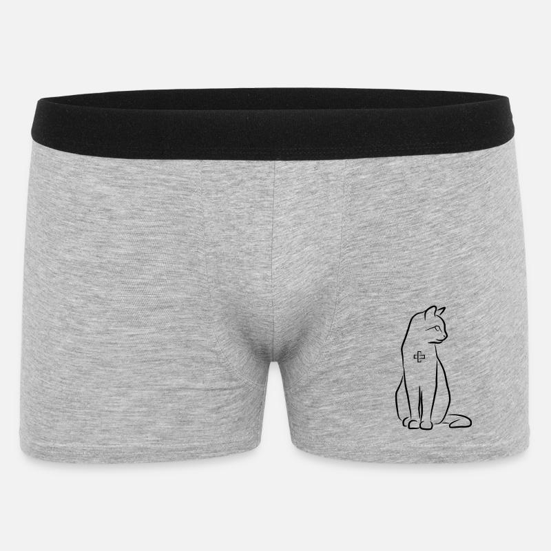 Katzen Erste Hilfe - Männer Boxer Shorts - Grau meliert