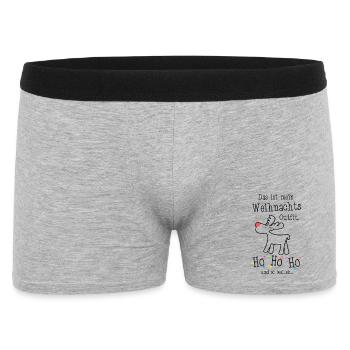 Mein Weihnachtsoutfit Mürrisches Rentier Ho Ho Ho - Männer Boxer Shorts - Grau meliert - Vorne