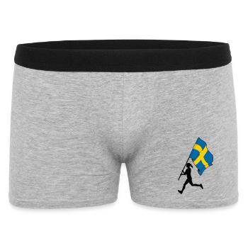 Drapeau Suède femme courant - Boxer Homme - gris chiné - Devant