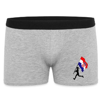Flag Croatia woman running - Men's Boxer Shorts - heather grey - Front