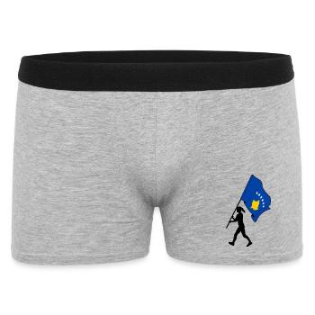 Drapeau Femme du Kosovo marchant - Boxer Homme - gris chiné - Devant