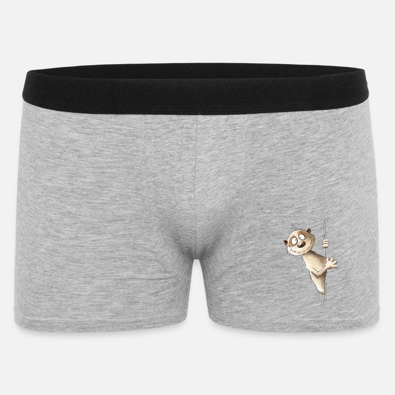 Drolliges Erdmännchen I Wildtier Tiere - Männer Boxer Shorts - Grau meliert