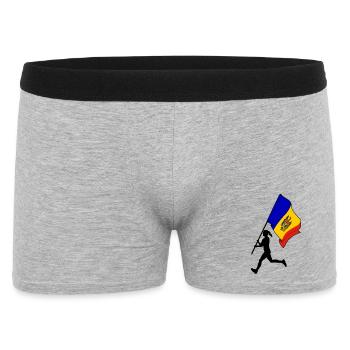 Flag Moldova woman running - Men's Boxer Shorts - heather grey - Front