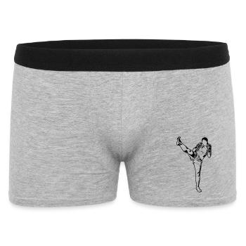 Weiblicher Kickboxer - Männer Boxer Shorts - Grau meliert - Vorne