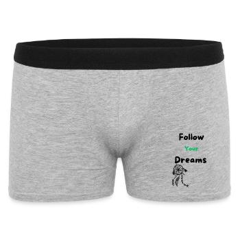 Follow your Dreams - Männer Boxer Shorts - Grau meliert - Vorne