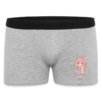 Little Girl with Cat by Helfspawn - Men's Boxer Shorts - heather grey - Front