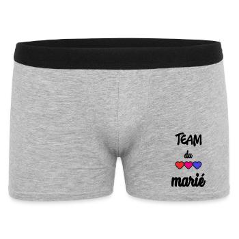 HEIRATEN. ZUKÜNFTIGER BRÄUTIGAM. Junggesellinnenabschied. MANNSCHAFT. TEAM MARIE - Männer Boxer Shorts - Grau meliert - Vorne