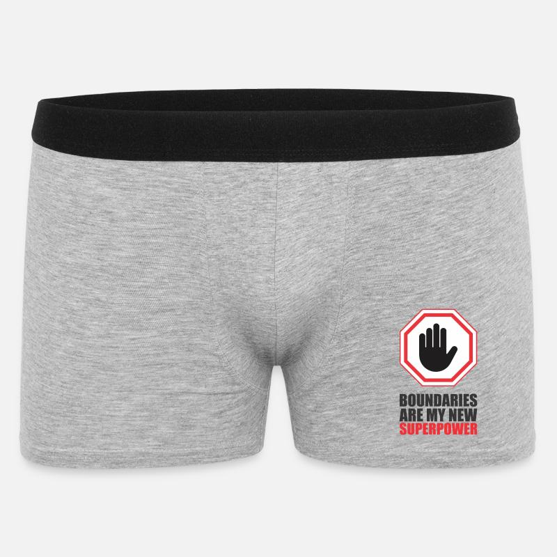 Ermächtigende Hand mit Grenzerinnerung - Männer Boxer Shorts - Grau meliert