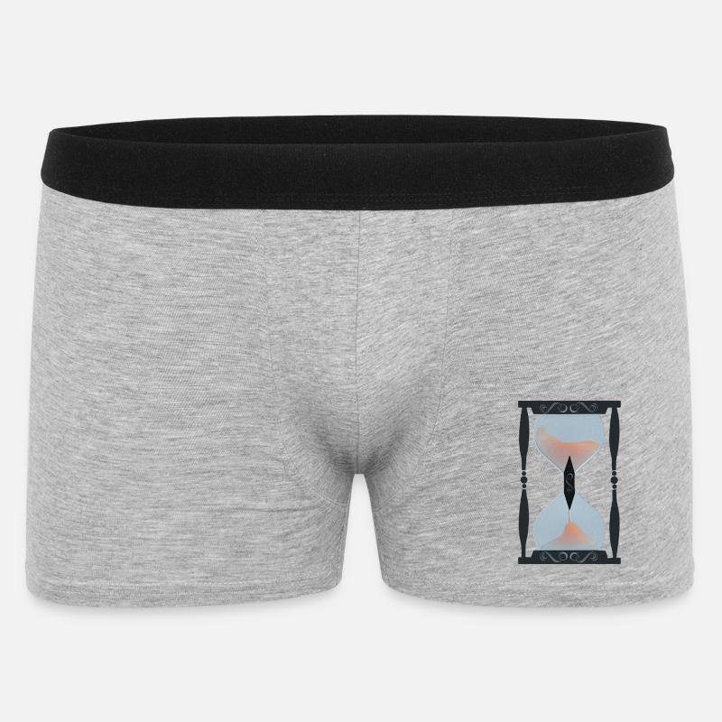 sandtimer, memento mori - Männer Boxer Shorts - Grau meliert