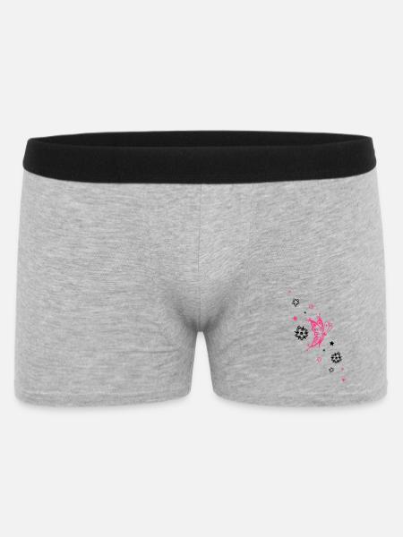 Butterfly Floral Star Ornament - Men's Boxer Shorts - heather grey
