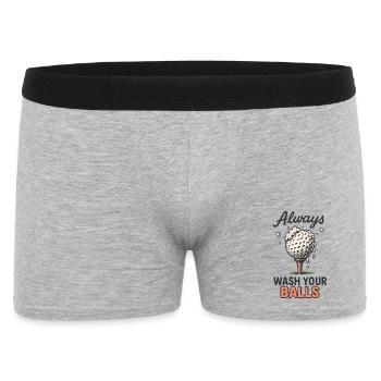 Always Wash Your Balls Funny Golf T-Shirt - Men's Boxer Shorts - heather grey - Front
