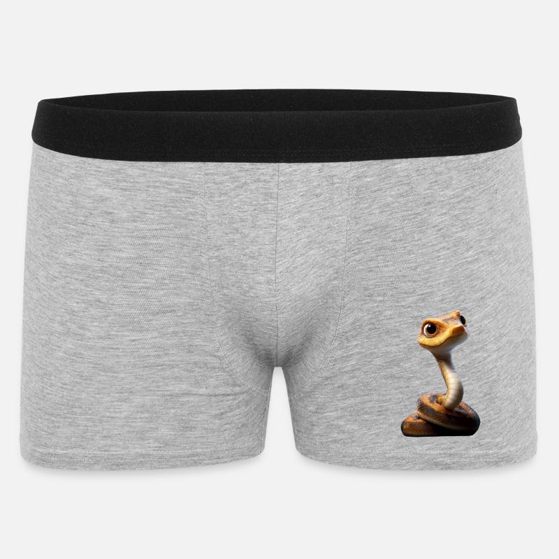 Schlange Python Kobra Klapperschlange Schlangen - Männer Boxer Shorts - Grau meliert