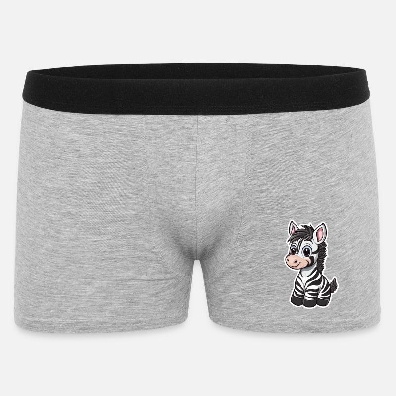 Zebra - Männer Boxer Shorts - Grau meliert