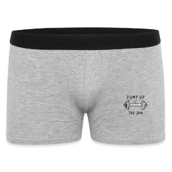 Lachende Hantel Krafttraining Print - Männer Boxer Shorts - Grau meliert - Vorne