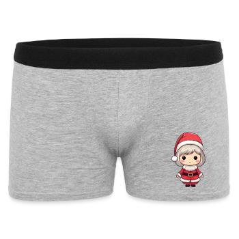Chibi Santa Fille - Boxer Homme - gris chiné - Devant