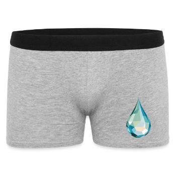 Wassertropfen - Cooles Low Poly Logo - Männer Boxer Shorts - Grau meliert - Vorne