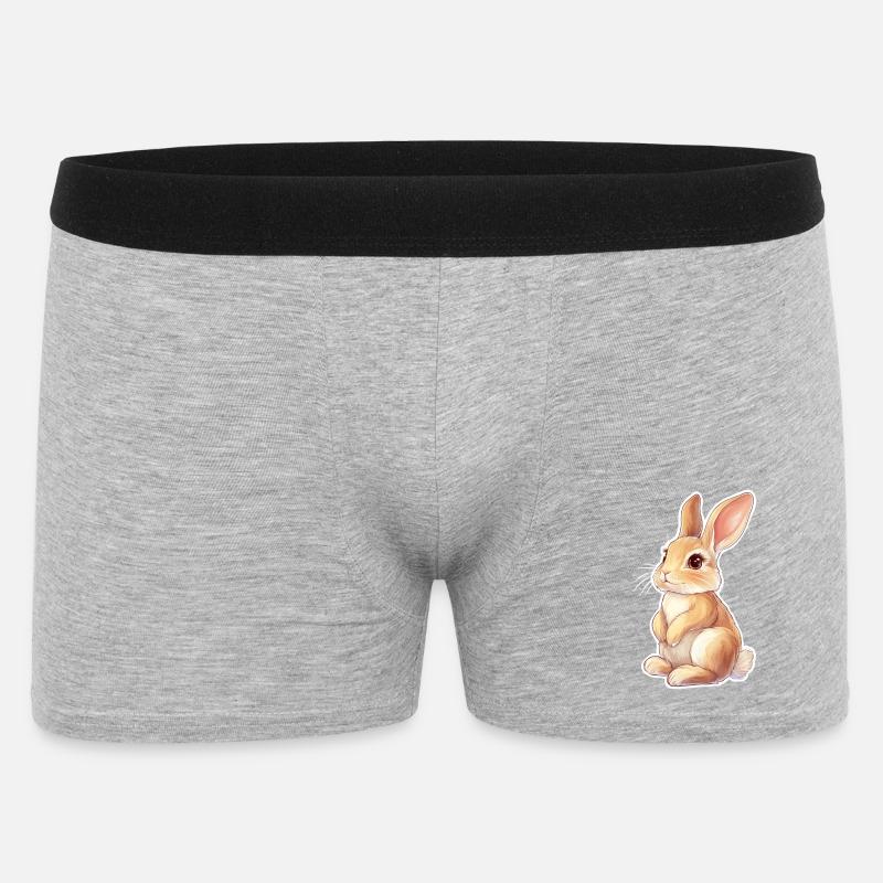 Hase - Männer Boxer Shorts - Grau meliert