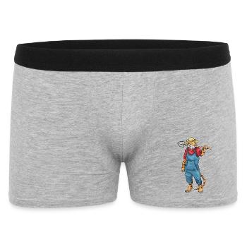 Tiger Gärtner Schaufel Garten - Männer Boxer Shorts - Grau meliert - Vorne