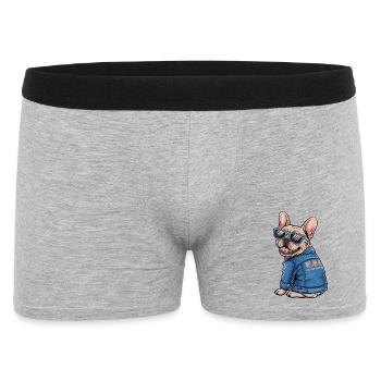 French Bulldog with Sunglasses - Men's Boxer Shorts - heather grey - Front