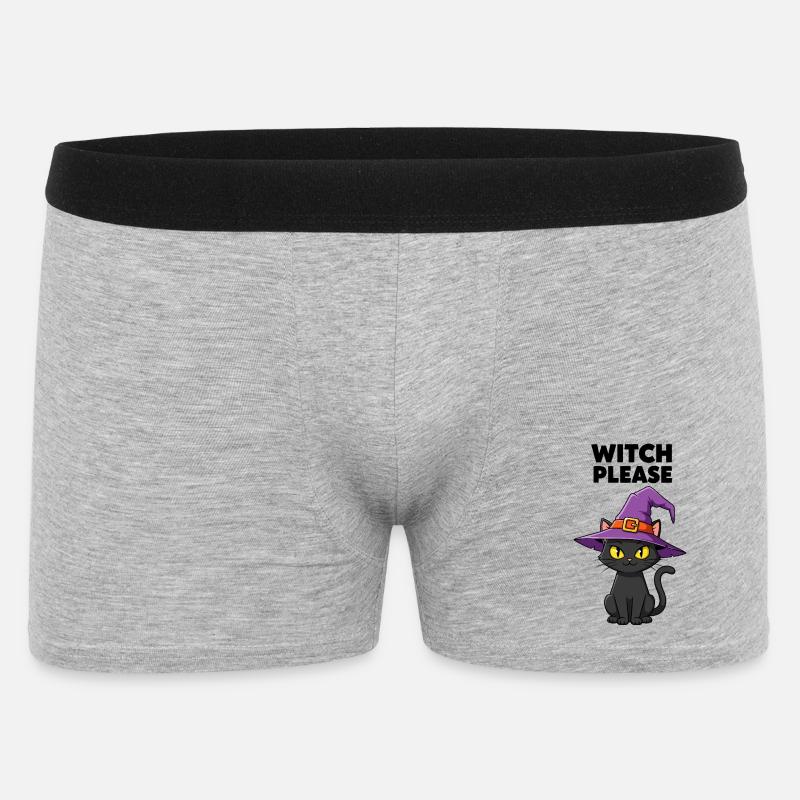 Mitternachtskätzchen-Hexe - Männer Boxer Shorts - Grau meliert