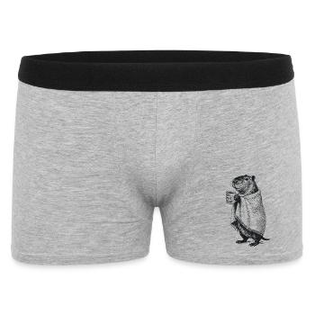 Don't Worry Be Cappy - Herbst Winter Capybara - Männer Boxer Shorts - Grau meliert - Vorne