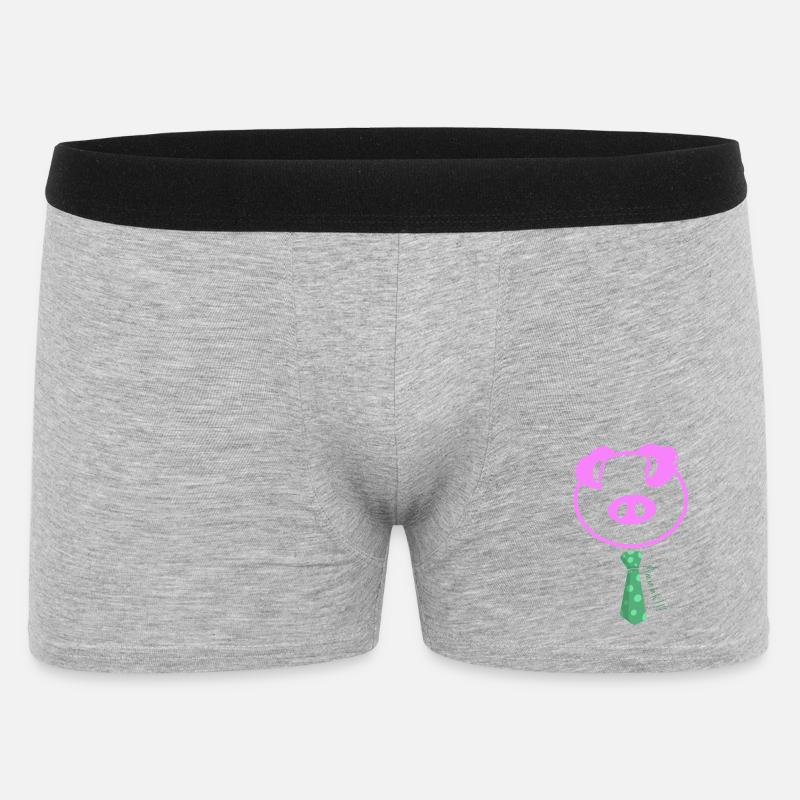 Mmmmhh! Le Cochon Pop à Cravate - Boxer Homme - gris chiné