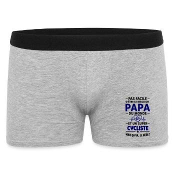 Heart + Cycling – Super Dad Cyclist - Men's Boxer Shorts - heather grey - Front